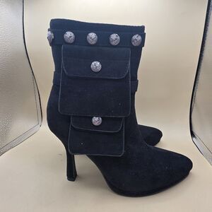 YOKI KHELANI-09 Women's Size 6 Black Faux Suede Boot With Functional Pockets New